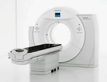 Image: The new RT Pro edition of the Somatom Definition AS Open 20/64 large-bore CT system (Photo courtesy of Siemens).